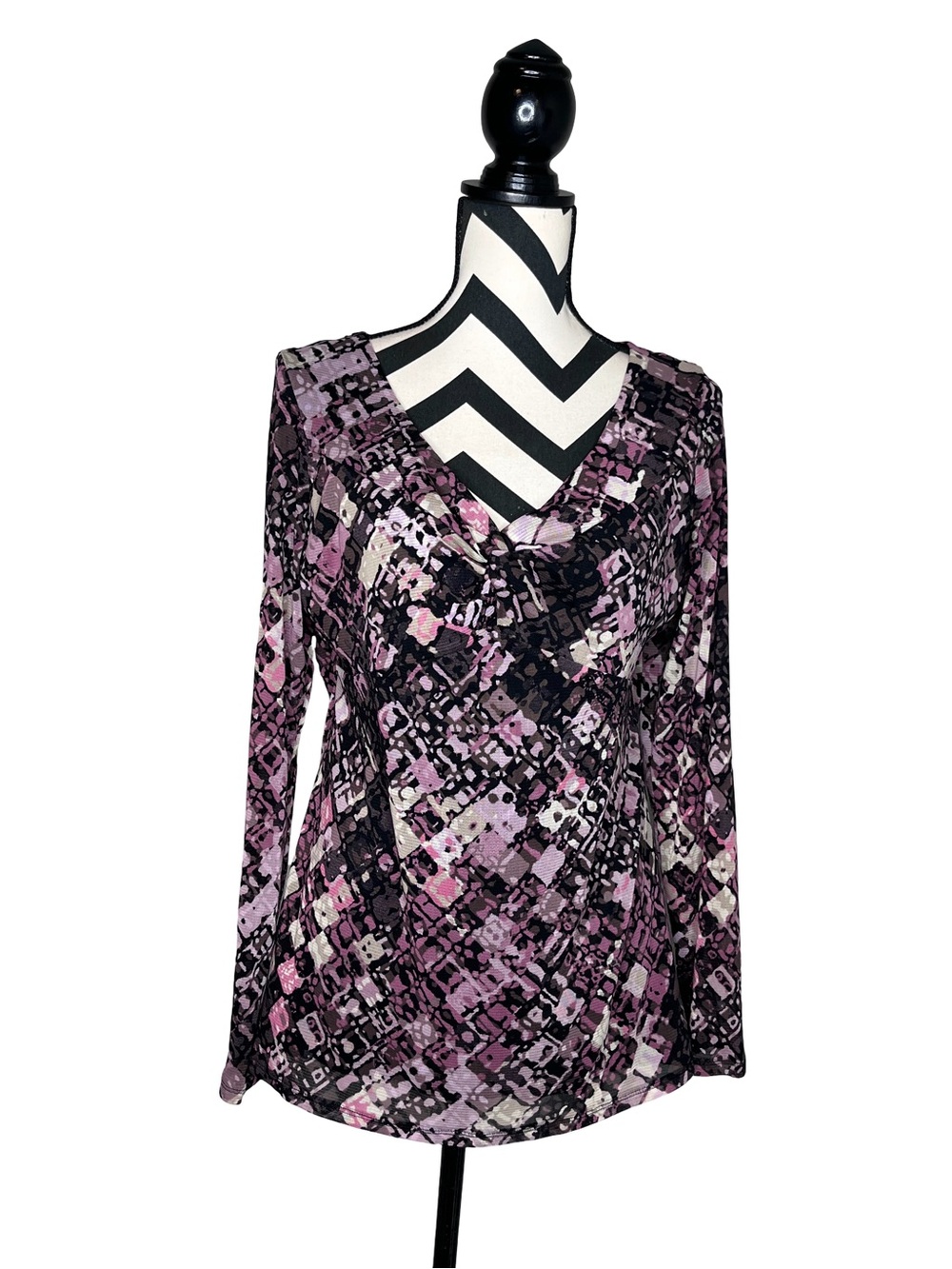 Y2K Whimsigoth Witchy 90's Fairy Grunge Sheer Mesh V-Neck Long-Sleeve Top Sz XL